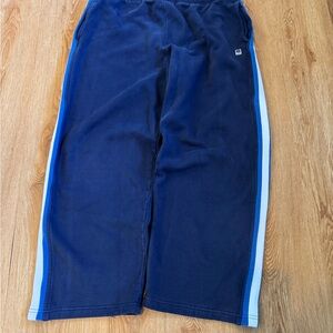 Old Navy baggy wide legged sweatpants with Light Blue Stripes